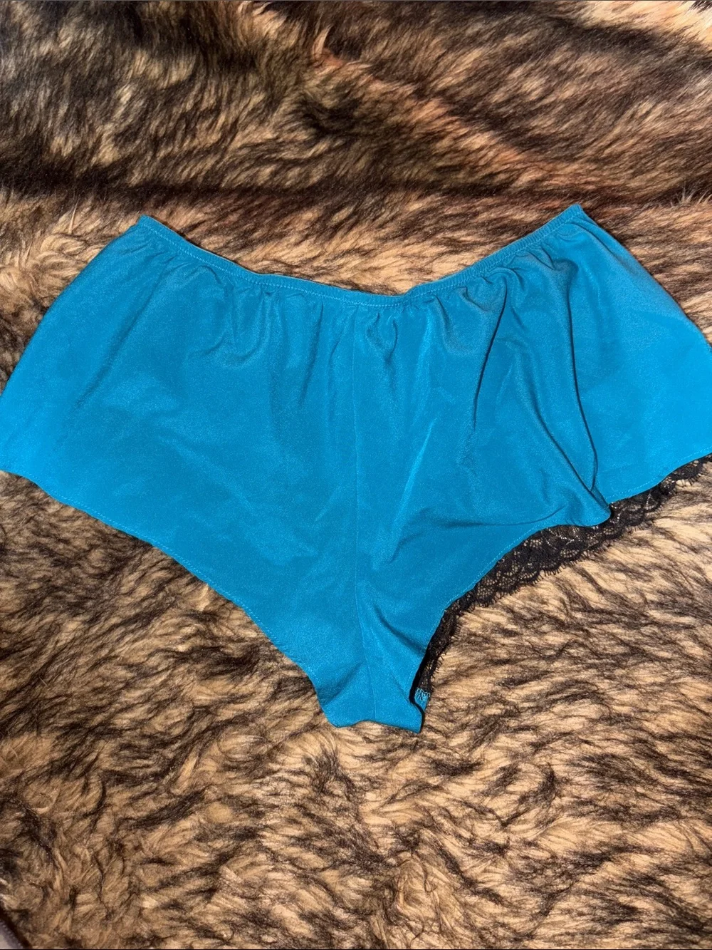 Fredrick’s Of Hollywood Turquoise Lace-Trim Sleep Shorts - Women Intimates M